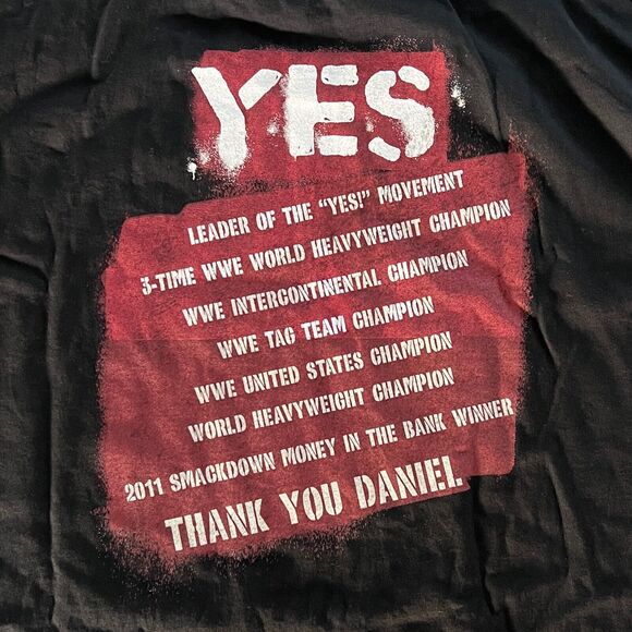 WWE Shirt Mens XL Black Red Daniel Bryan YES Short Sleeve Wrestling Thank You - Picture 6 of 7